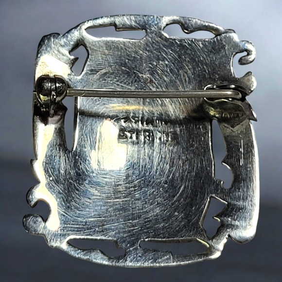 Vintage Sterling Silver Siam Beautiful Blue Enamel Dancing Goddess Brooch - Picture 3 of 4